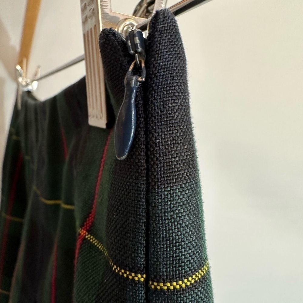 Plaid Striped Pleated Mini Skirt Uniform Preppy Size M Womens Juniors - Picture 3 of 4